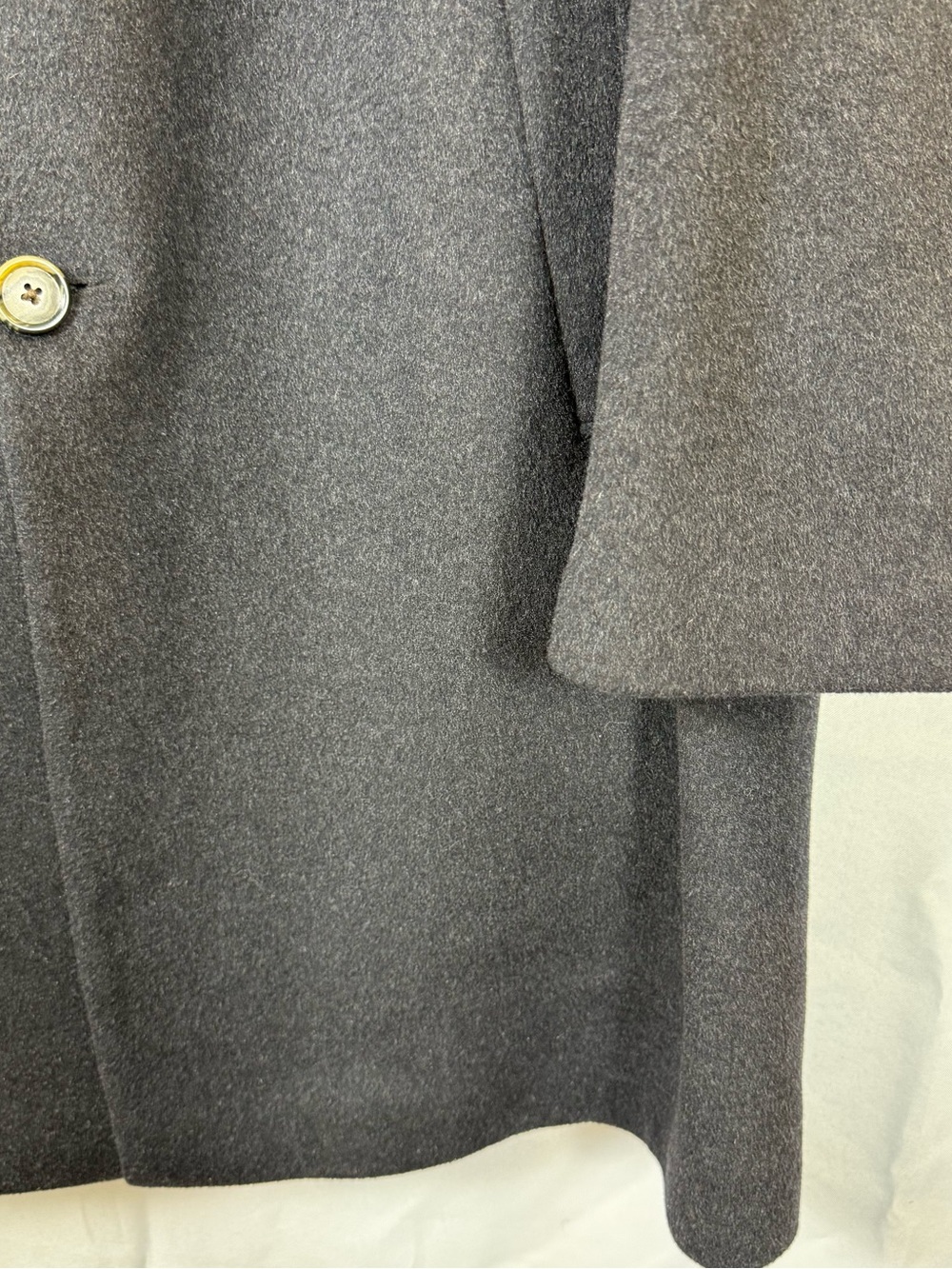 Jos A Bank Black Wool Blend Overcoat Mens 44 Long Classic 3 Button Coat - Picture 6 of 9